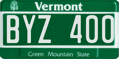VT license plate BYZ400