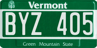 VT license plate BYZ405