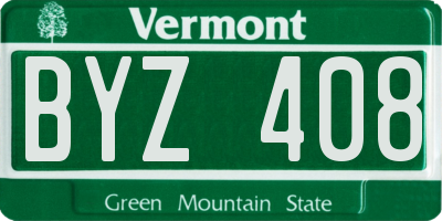 VT license plate BYZ408
