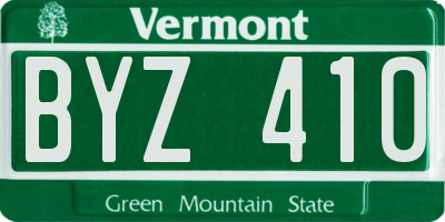 VT license plate BYZ410