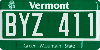 VT license plate BYZ411