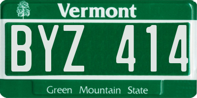 VT license plate BYZ414
