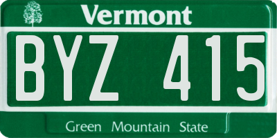 VT license plate BYZ415