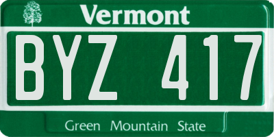 VT license plate BYZ417