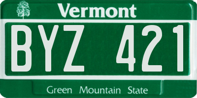VT license plate BYZ421