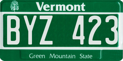 VT license plate BYZ423