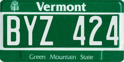 VT license plate BYZ424