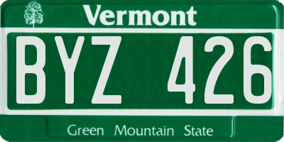 VT license plate BYZ426