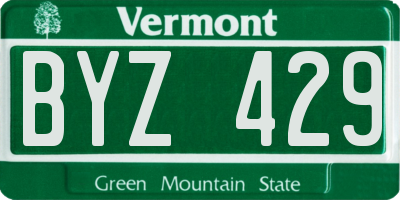 VT license plate BYZ429