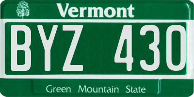VT license plate BYZ430