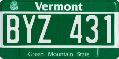 VT license plate BYZ431