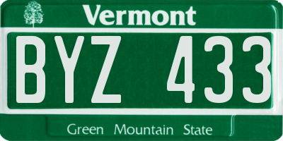 VT license plate BYZ433