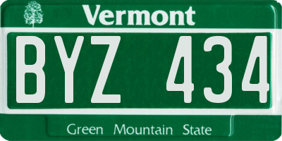 VT license plate BYZ434
