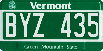 VT license plate BYZ435