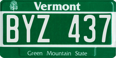 VT license plate BYZ437