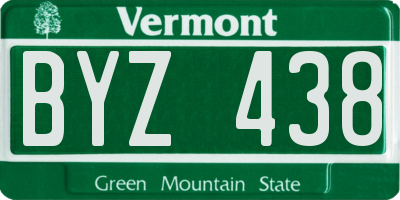 VT license plate BYZ438