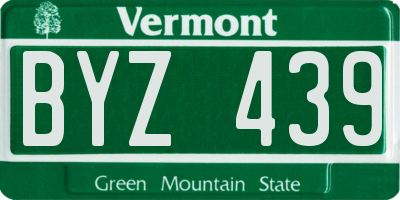 VT license plate BYZ439