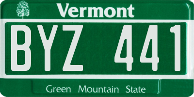 VT license plate BYZ441