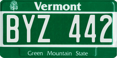 VT license plate BYZ442