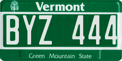 VT license plate BYZ444