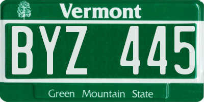 VT license plate BYZ445