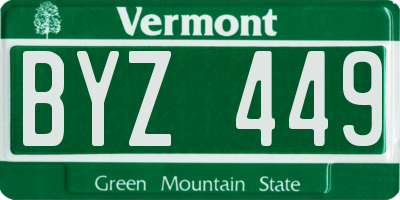 VT license plate BYZ449