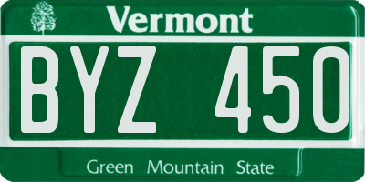 VT license plate BYZ450