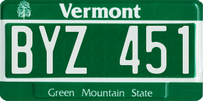 VT license plate BYZ451