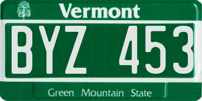 VT license plate BYZ453