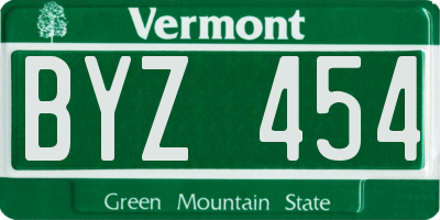 VT license plate BYZ454