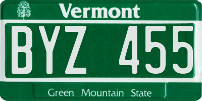 VT license plate BYZ455