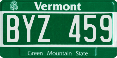 VT license plate BYZ459
