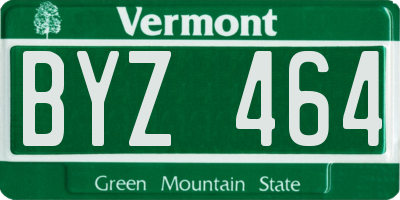 VT license plate BYZ464