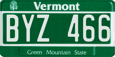 VT license plate BYZ466