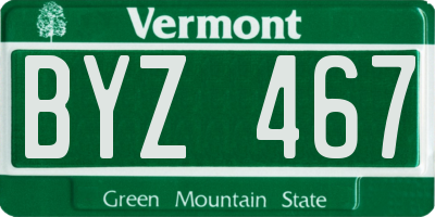 VT license plate BYZ467