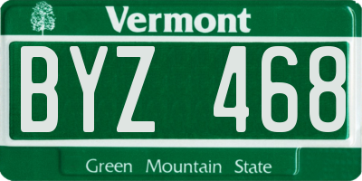 VT license plate BYZ468