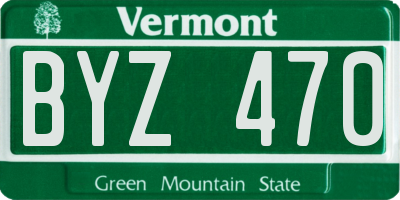 VT license plate BYZ470