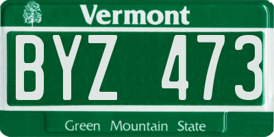 VT license plate BYZ473
