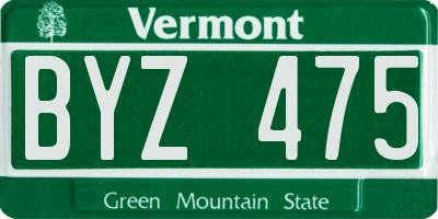 VT license plate BYZ475