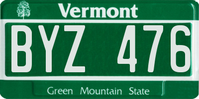 VT license plate BYZ476