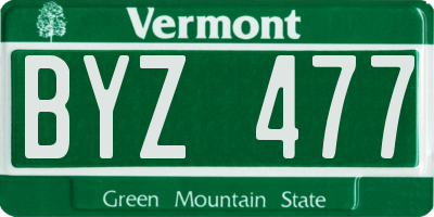 VT license plate BYZ477