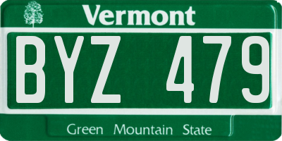 VT license plate BYZ479