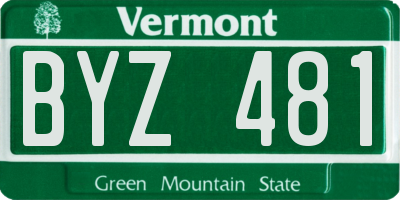 VT license plate BYZ481