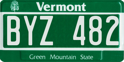 VT license plate BYZ482