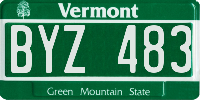 VT license plate BYZ483