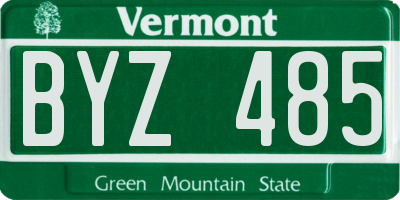 VT license plate BYZ485