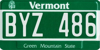 VT license plate BYZ486