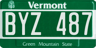 VT license plate BYZ487