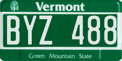 VT license plate BYZ488