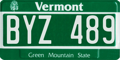 VT license plate BYZ489